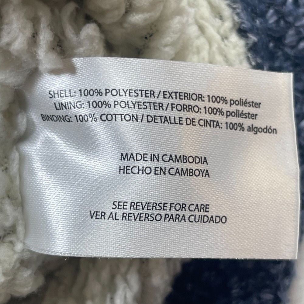 Orvis Sweater Men's Medium Blue White Sherpa-Lined 1/4 Zip Long Sleeve Pullover - Picture 9 of 9